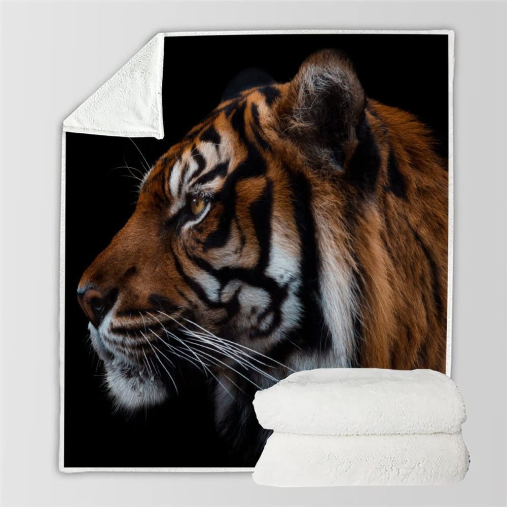 Lolosale Soft Microfiber Tiger-Print Throw Blanket, Plush Flannel, 130 x 150 cm
