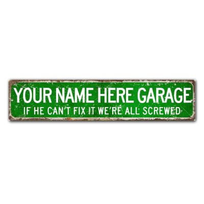 Personalized Wooden Garage Sign with Your Name