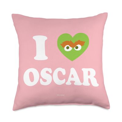 Sesame Street Heart Oscar The Grouch Throw Pillow, 18 x 18 in, Multicolor