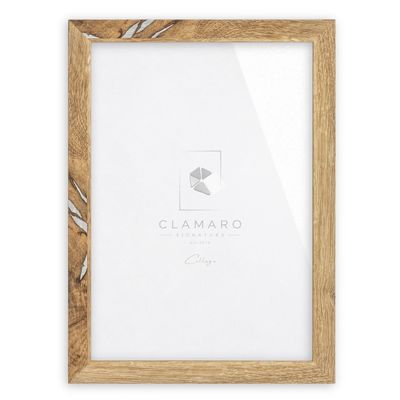 CLAMARO Collage Picture Frame, Reclaimed Oak, MDF, 47 x 23 cm, with Acrylic Glass