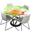 Morbuy Round Outdoor Tablecloth, Elastic, Rose Print, Waterproof, Green, 100 cm view 4