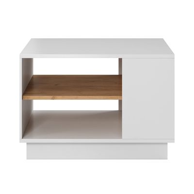Furniture24 Coffee Table, 3D Sofa Table, Coffee Table, 100 cm, White Craft Oak