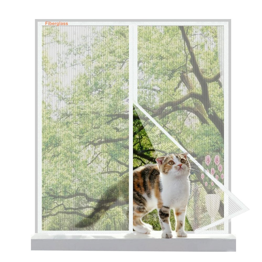 Risareyi Fiberglass Magnetic Window Screen, 95 x 130 cm, White