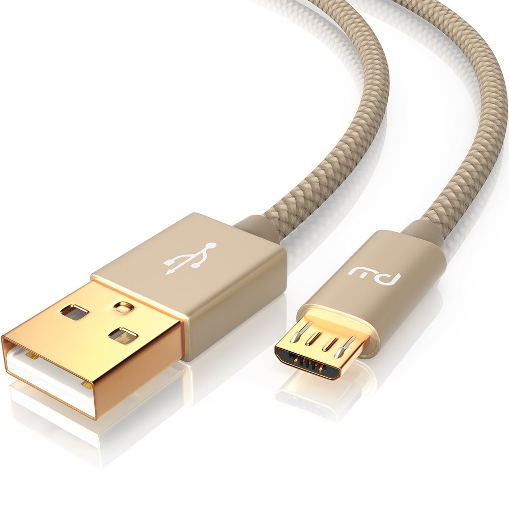 CSL 2 m Micro USB Cable, 2.4A Fast-Charging Cable, Nylon Cable with Metal Connectors, High-Speed Charging Cable for Android Smartphones, Samsung Galaxy, HTC, Huawei, Sony, Nexus, Nokia and Kindle
