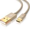 CSL 2 m Micro USB Cable, 2.4A Fast-Charging Cable, Nylon Cable with Metal Connectors, High-Speed Charging Cable for Android Smartphones, Samsung Galaxy, HTC, Huawei, Sony, Nexus, Nokia and Kindle view 1