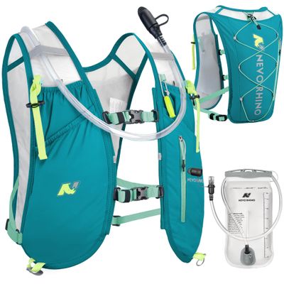 Waterproof Running Vest with 1.5 L Hydration Bladder, Green