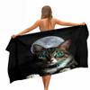 Chickwin Cat Pattern Microfiber Beach Towel, Black, 75 x 150 cm view 2