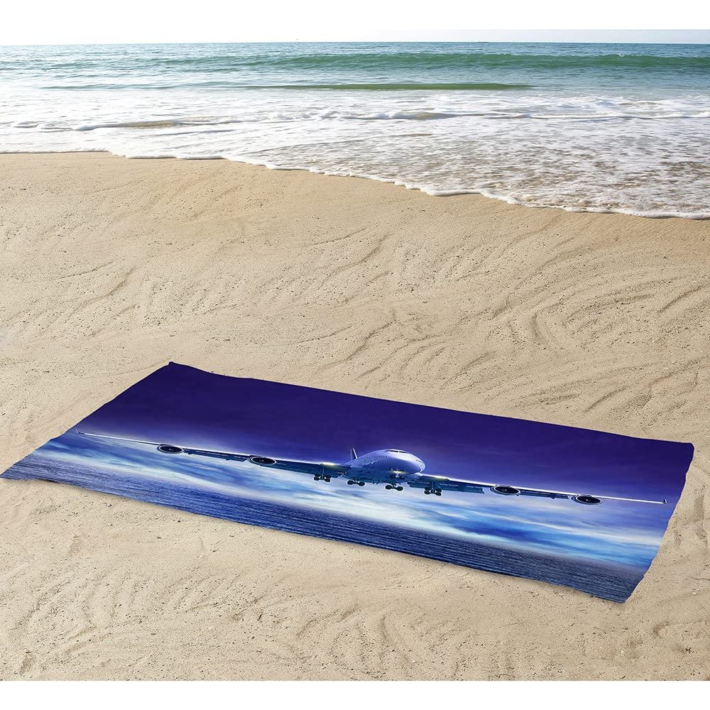 Chickwin Airplane Print Microfiber Beach Towel, 75 x 150 cm