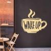 Wall Decal "Wake Up," Coffee Cup, Lime Green view 3