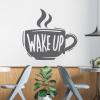 Wall Decal "Wake Up," Coffee Cup, Lime Green view 4
