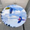 Morbuy Round Elastic Tablecloth, Parrot Print, Blue Sky, 90 cm view 3