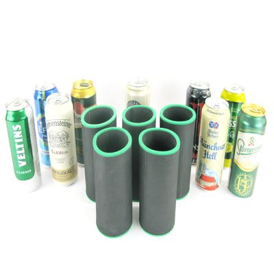 asiahouse24 Set of 5 Black 0.5 L Beer Can Coolers, 5–6 mm Neoprene