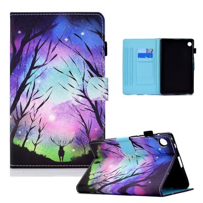 XFDSFDL Case for Samsung Galaxy Tab A8 SM-X200/X205 (10.5-inch), PU Leather Flip Cover with Star Deer Pattern and Stand, Auto Wake/Sleep, 03