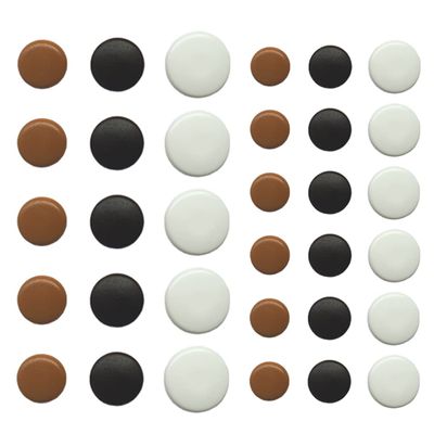 Cover Caps with Pin, Decorative/Blind Caps, 2.5 x 12 mm, Dark Brown (RAL 8014), 50-Pack