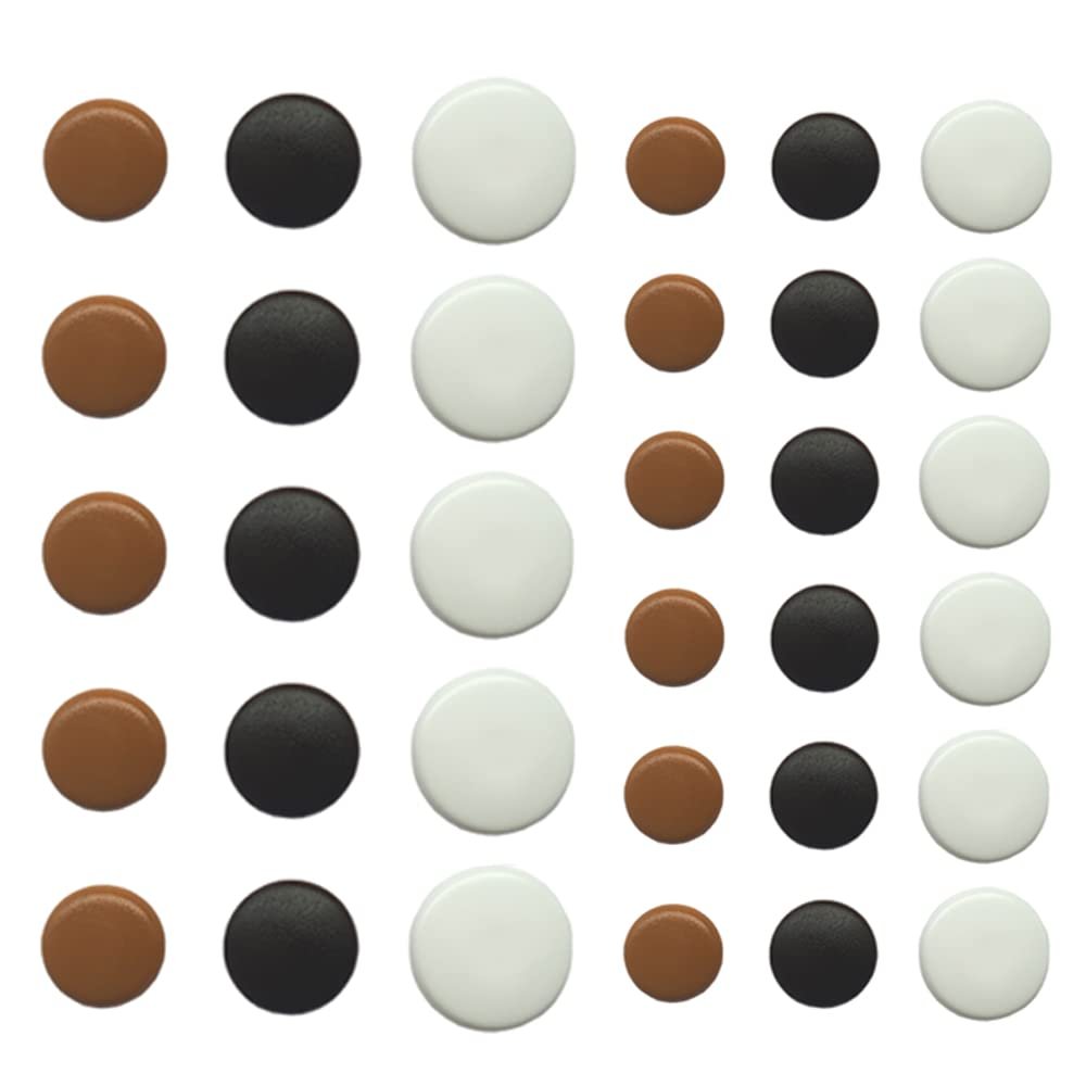 Cover Caps with Pin, Decorative/Blind Caps, 2.5 x 12 mm, Dark Brown (RAL 8014), 50-Pack