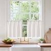 Vangao Waffle Café Curtains for Kitchen, 2-Piece Set, 90 W x 60 H cm, White view 1