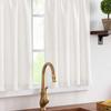 Vangao Waffle Café Curtains for Kitchen, 2-Piece Set, 90 W x 60 H cm, White view 2