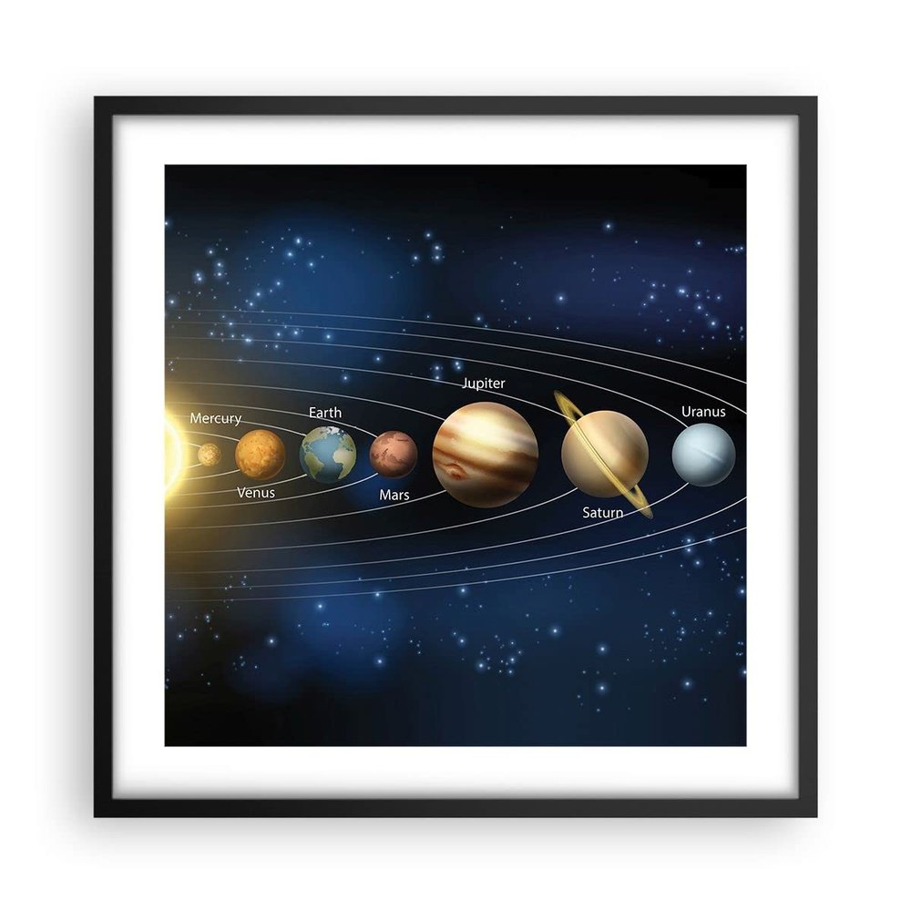 ARTTOR Space Poster 50 x 50 cm, Framed Wall Art Print - 3650 - P2B