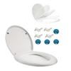 O-Shape Standard Soft-Close Toilet Seat, White PP, Quick-Release view 1