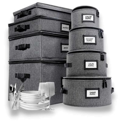 Homelux Theory Porcelain Dish Storage Set, 8-Piece