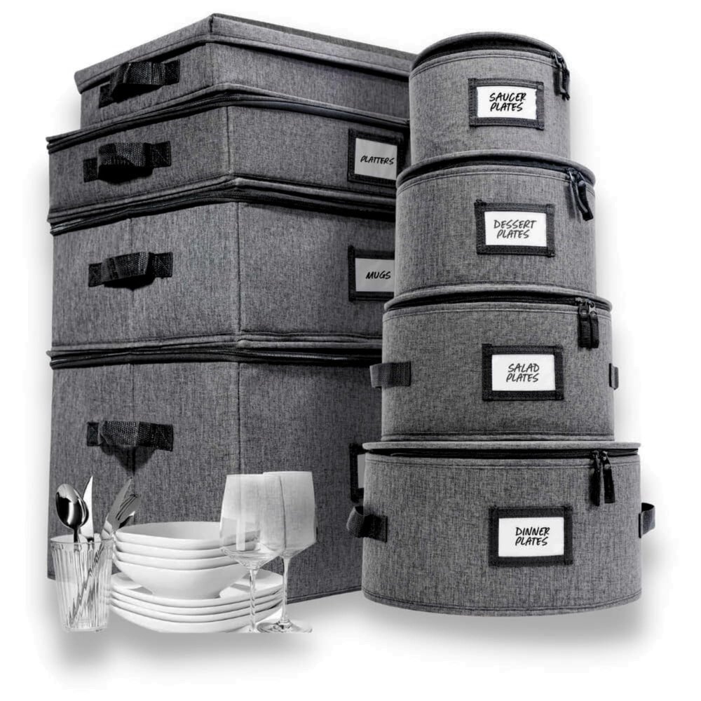 Homelux Theory Porcelain Dish Storage Set, 8-Piece