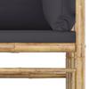 KOIECETA Bamboo Garden Lounge Set, Dark Gray, 2 Corner Sections + Center Section view 4