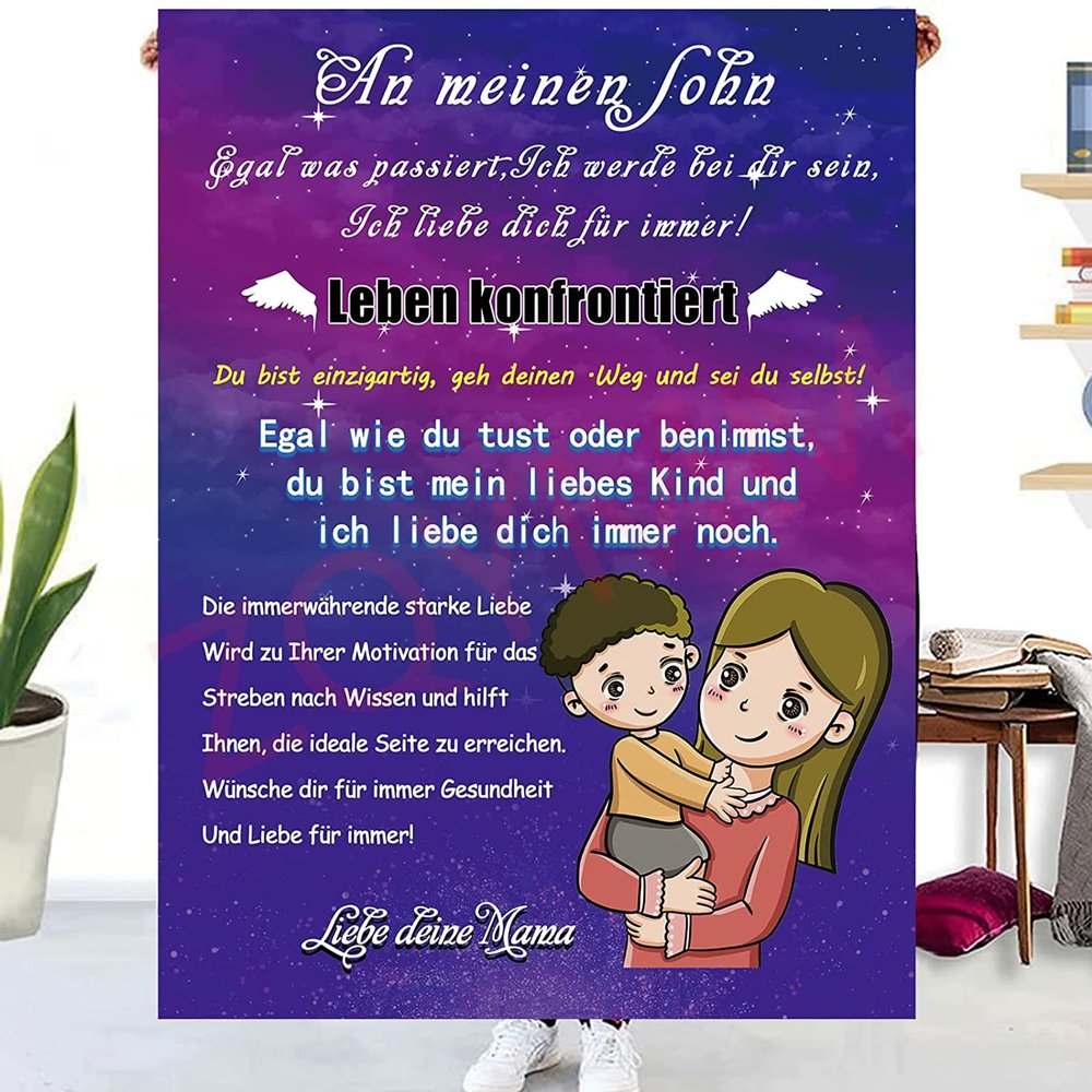 Personalized “To My Son” Cozy Blanket, Soft Microfiber Flannel, 150 x 200 cm