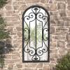 Festnight Black Outdoor Garden Mirror with Window Design, Weather-Resistant Iron, 100 x 45 cm view 2