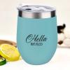 Hello World Wine Glass - Stainless Steel Insulated Cup for Wine and Coffee - Stemless Wine Glass - Fun Travel Cup with Lid - 12 oz view 1