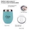 Hello World Wine Glass - Stainless Steel Insulated Cup for Wine and Coffee - Stemless Wine Glass - Fun Travel Cup with Lid - 12 oz view 3