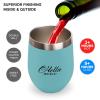 Hello World Wine Glass - Stainless Steel Insulated Cup for Wine and Coffee - Stemless Wine Glass - Fun Travel Cup with Lid - 12 oz view 4