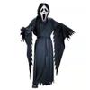 eBoutik Adult Halloween Horror Movie Costume Set with Scary Mask and Black Hooded Robe view 1