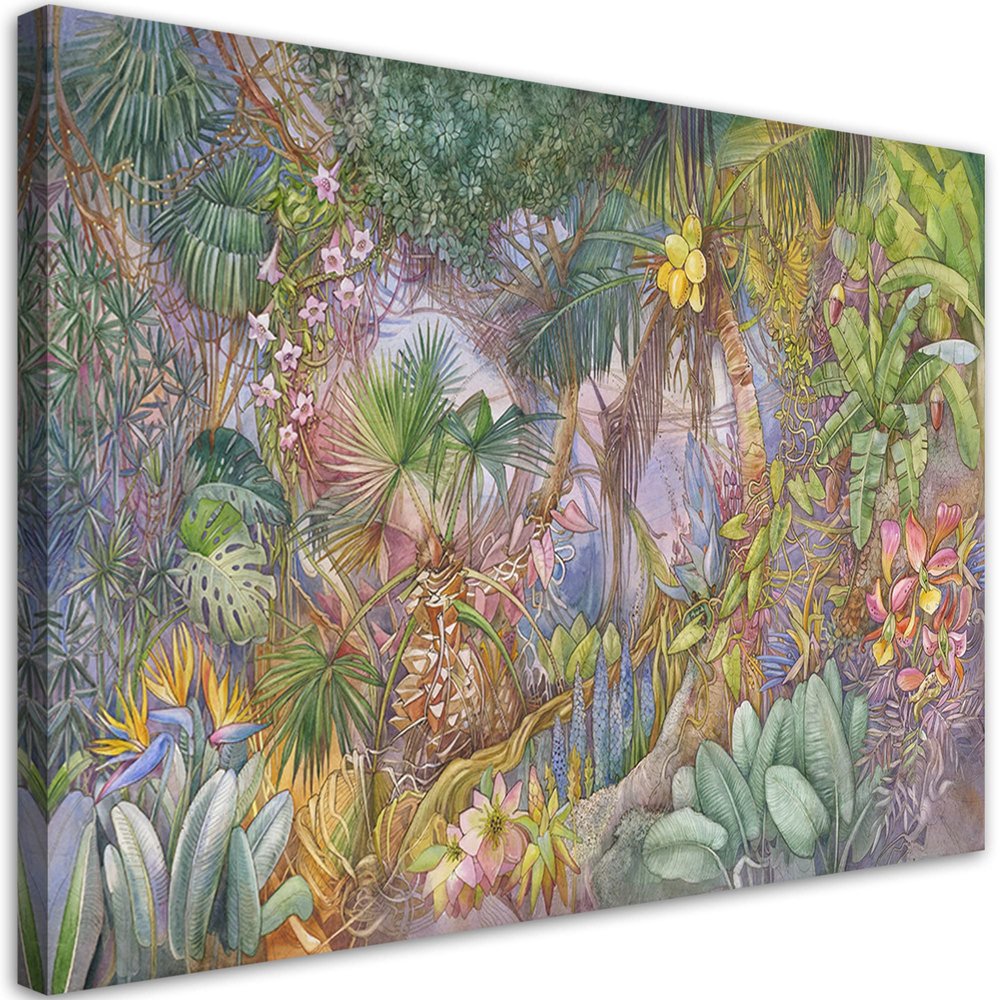Feeby Monstera Palm Jungle Canvas Wall Art, 45 x 30 cm