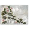 Feeby 1-Piece Wall Decor 60 x 40 cm, Lotus Flower Leaves Canvas Print, Green Concrete Texture view 2