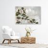 Feeby 1-Piece Wall Decor 60 x 40 cm, Lotus Flower Leaves Canvas Print, Green Concrete Texture view 3