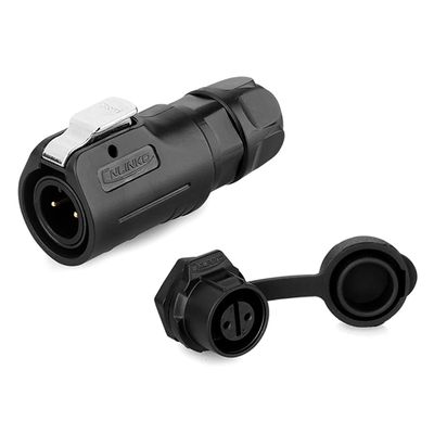 CNLINKO LP-12 IP68 Industrial Waterproof Circular Quick-Disconnect Connector, M12 2-Pole