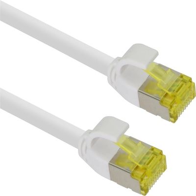 helos Ultra-Slim S/FTP Cat 6A Patch Cable, White, 10.0 m