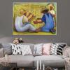 Diego Rivera Three Men Building a Huacal Canvas Print, 70 x 91 cm, Unframed view 2