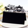 TROYSINC 100-Piece Wedding Place Cards, Royal Carriage Pattern, Black view 1