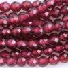 Gem-Inside 2 mm Natural Red Garnet Quartz Crystal Gemstone Faceted Spacer Beads for Jewelry Making, 15 in Strand view 2