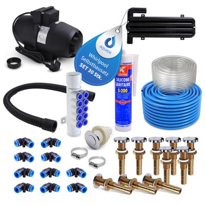 AQUADE 30-Piece Whirlpool Bathtub DIY Kit with Ozone Cleaning