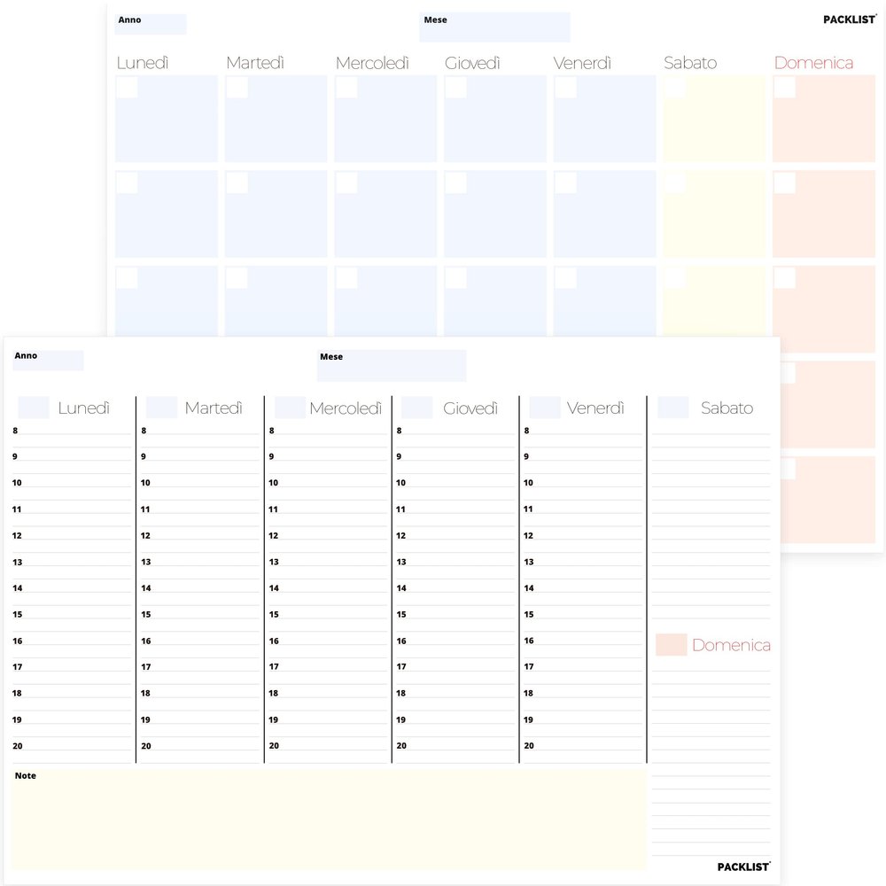 PACKLIST Weekly + Monthly Desk Planner – Two A4 Planners