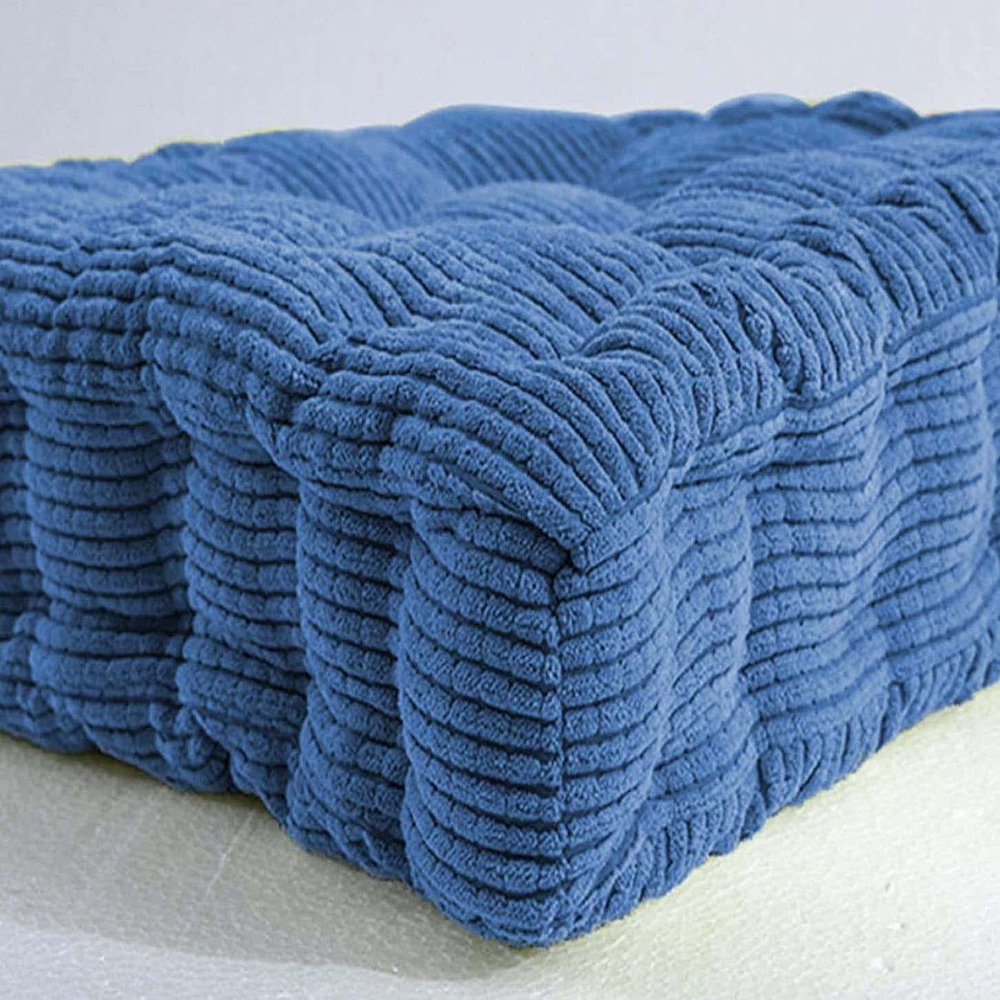 Waigg Kii Thick Chair Cushion, 45 x 45 cm/50 x 50 cm, Soft Seat Cushion for Home, Garden, Office, Car, Indoor and Outdoor Use (50 x 50 cm, Navy Blue)