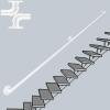 LQX Stair Handrail Kit, Indoor/Outdoor, Wrought Iron, 400 cm view 1