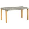 ZQQLVOO Gray Poly Rattan and Solid Acacia Wood Garden Bench, 120 cm view 1