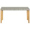 ZQQLVOO Gray Poly Rattan and Solid Acacia Wood Garden Bench, 120 cm view 2