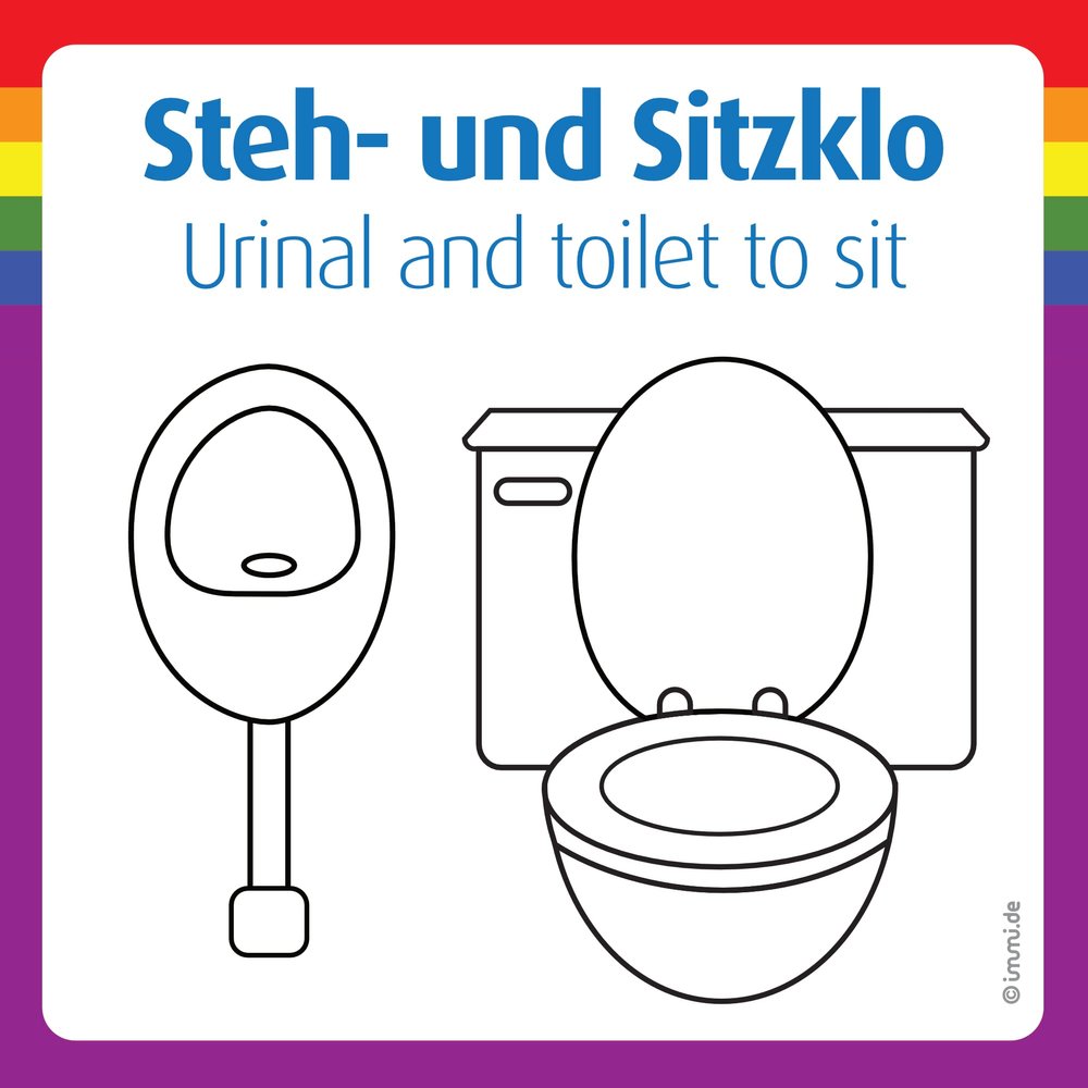 immi 4-Pack Standing & Sitting Toilet Queer Stickers, 98 mm