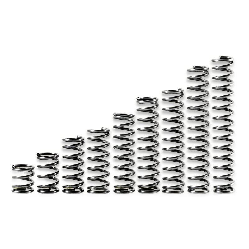 10-Pack 65 Mn Carbon Steel Compression Springs, 2.0 mm Wire, 10–30 mm Diameter, 15–100 mm Length