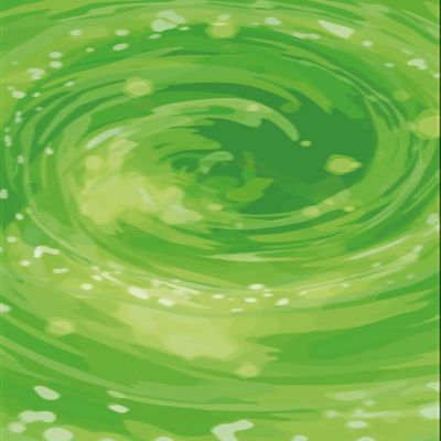 A.Monamour Self-Adhesive Door Wallpaper, 3D Abstract Green Circle Watercolor, 85 x 200 cm