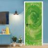 A.Monamour Self-Adhesive Door Wallpaper, 3D Abstract Green Circle Watercolor, 85 x 200 cm view 2